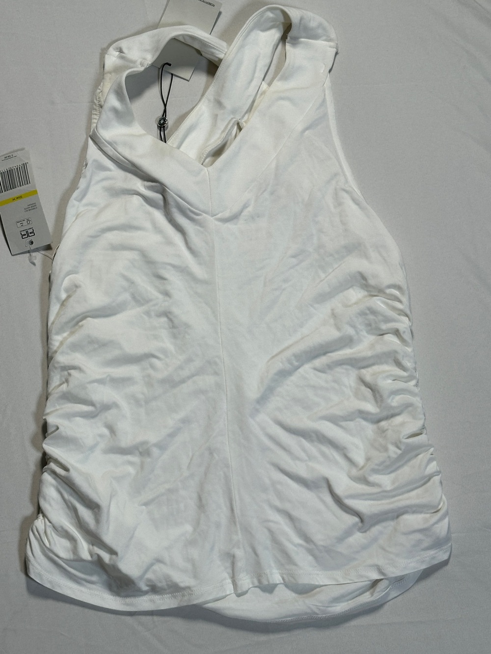 Robert Rodriguez White Racerback Tank with Side Ruching